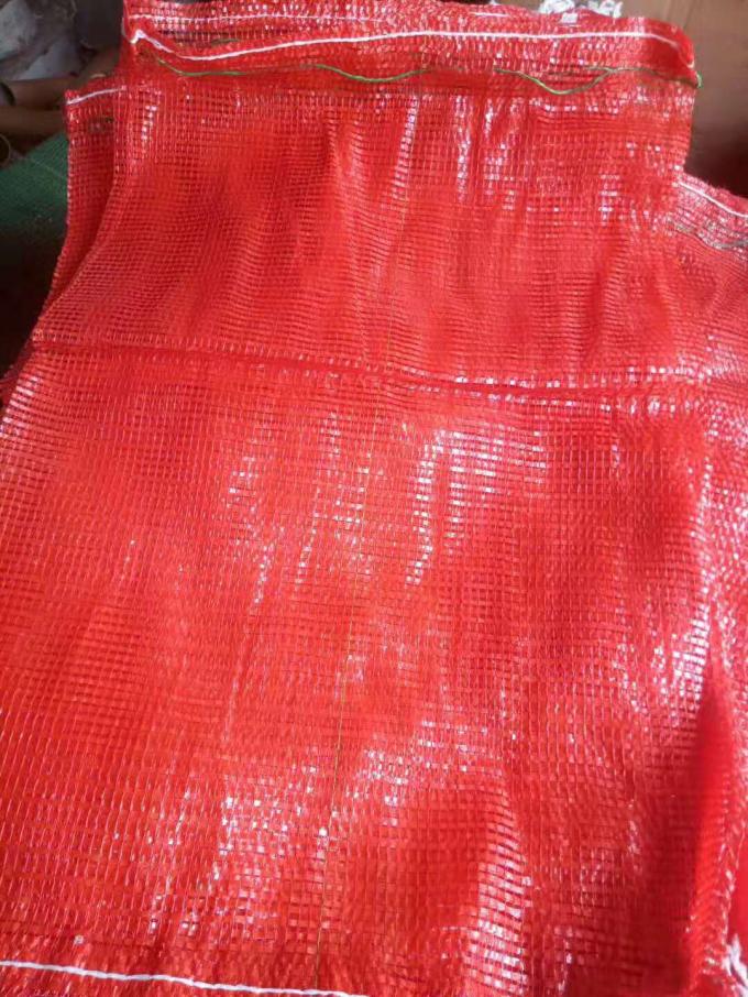 Durable Mesh Netting Bags , PE Polyethylene Red Plastic Mesh Produce Bags
