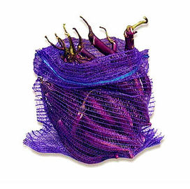 Violet Color Mesh Netting Bags Plastic Raschel Drawstring Bagonions Garlic Pepper Lemono