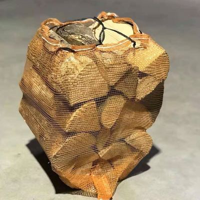 Green Woven Packaging 50x50cm PP Mesh Bags For Firewood