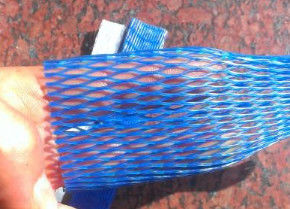 Blue Red Yellow Protective Netting Sleeve / Plastic Tubular Mesh Sleeves