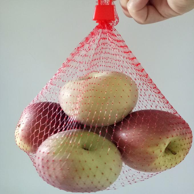 LDPE String Mesh Netting Bags For Fruit Vegetable Shopping 30cm