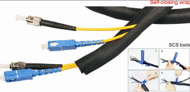 Self Wrapping Sleeving For Wire Harness , High Strength Expandable Braided Cable Sleeving